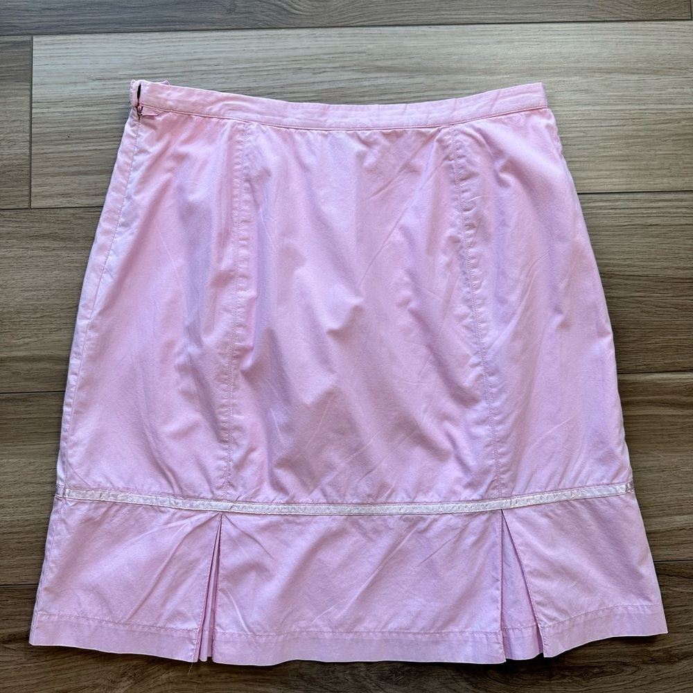 Vintage 90s Casual Corner Light Pink Pencil Skirt with Pleated Hem Coquette Bow - Picture 7 of 7